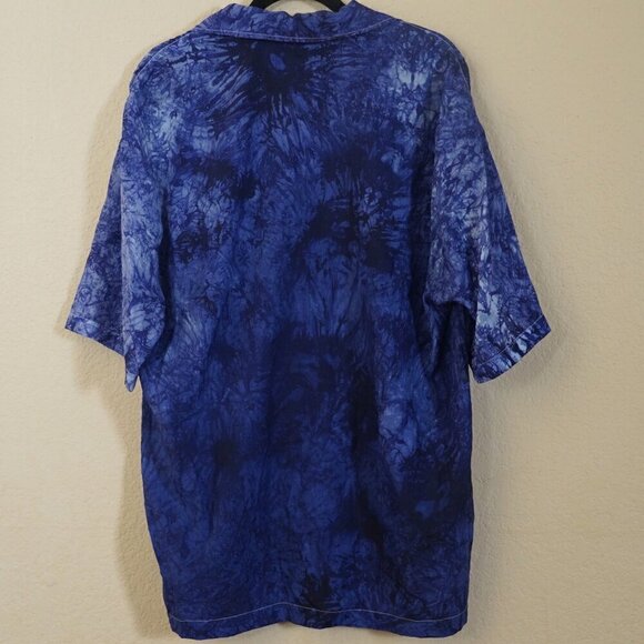 Vintage BC Ethic Smooth Fit Blue Marbling Print Long Sleeve Shirt XL Western - Picture 5 of 6
